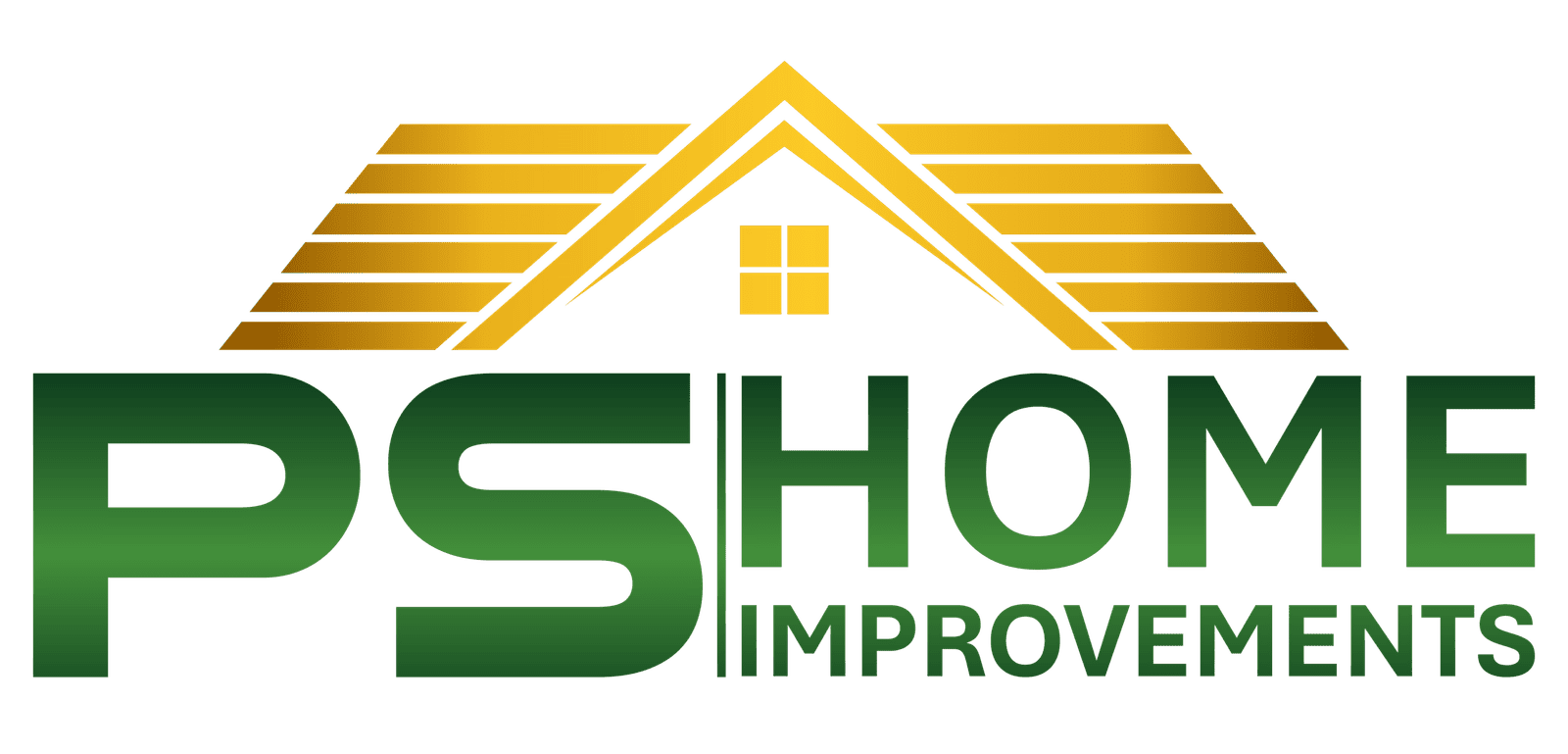 PS Home Improvement logo with a house roof graphic and bold green text.